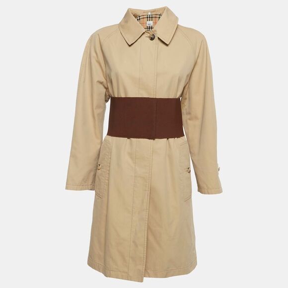 Burberry Jackets & Blazers - Burberry Beige Gabardine Belt Detail Trench Coat M